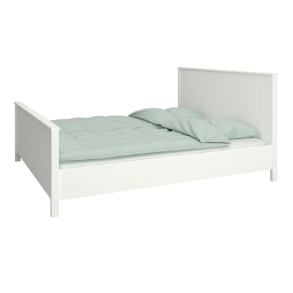Landhaus Doppelbett 180x200 weiß Ehe Bett Bettgestell Bettrahmen Holz Gästebett