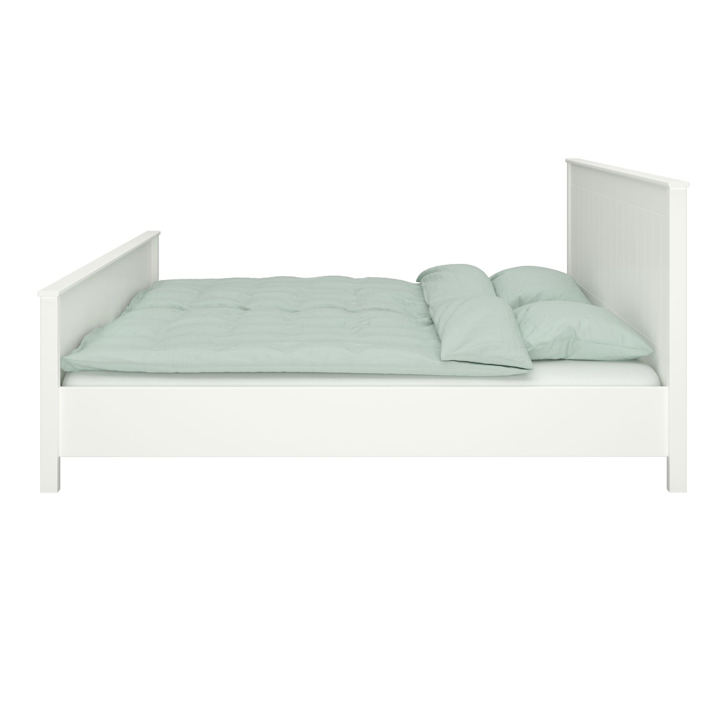 Landhaus Doppelbett 180x200 weiß Ehe Bett Bettgestell Bettrahmen Holz Gästebett