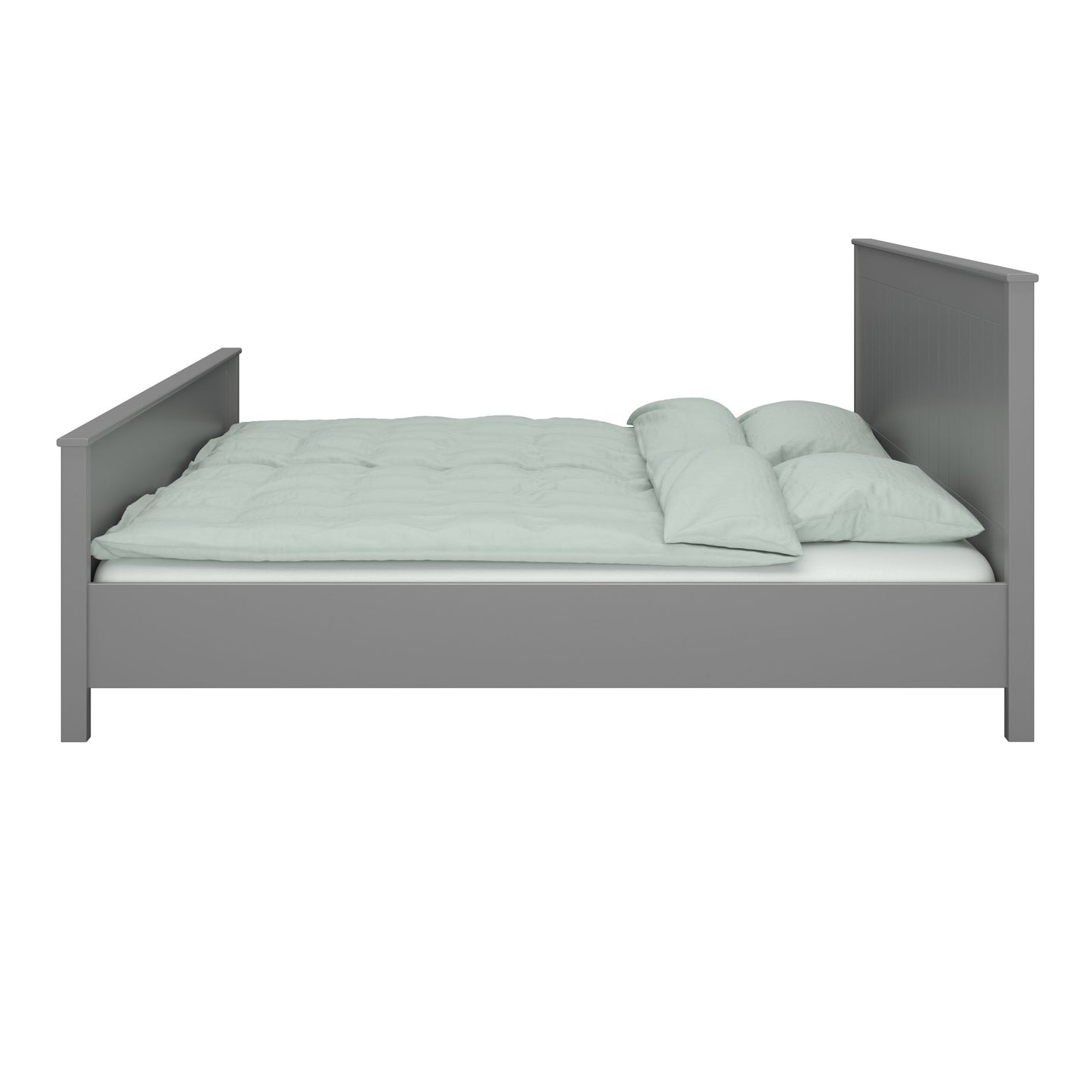 Landhaus Doppelbett 180x200 grau Ehe Bett Bettgestell Bettrahmen Holz Gästebett