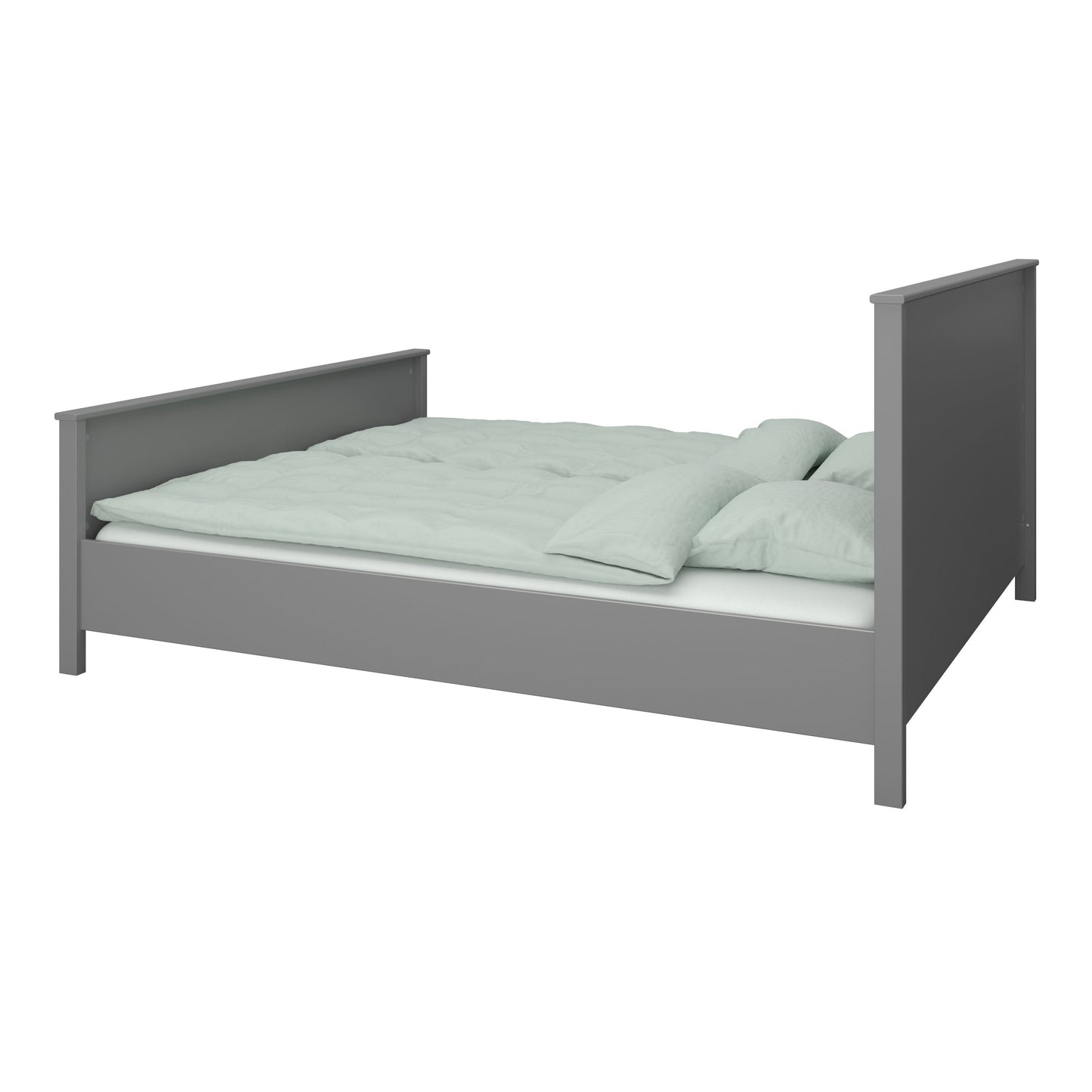 Landhaus Doppelbett 180x200 grau Ehe Bett Bettgestell Bettrahmen Holz Gästebett