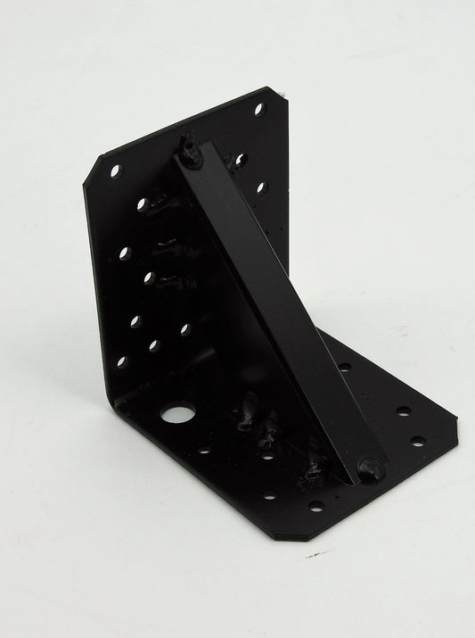 Stahl Winkel 100x90mm 3mm schwarz verstärkt Schwerlast Träger Schienenkonsole
