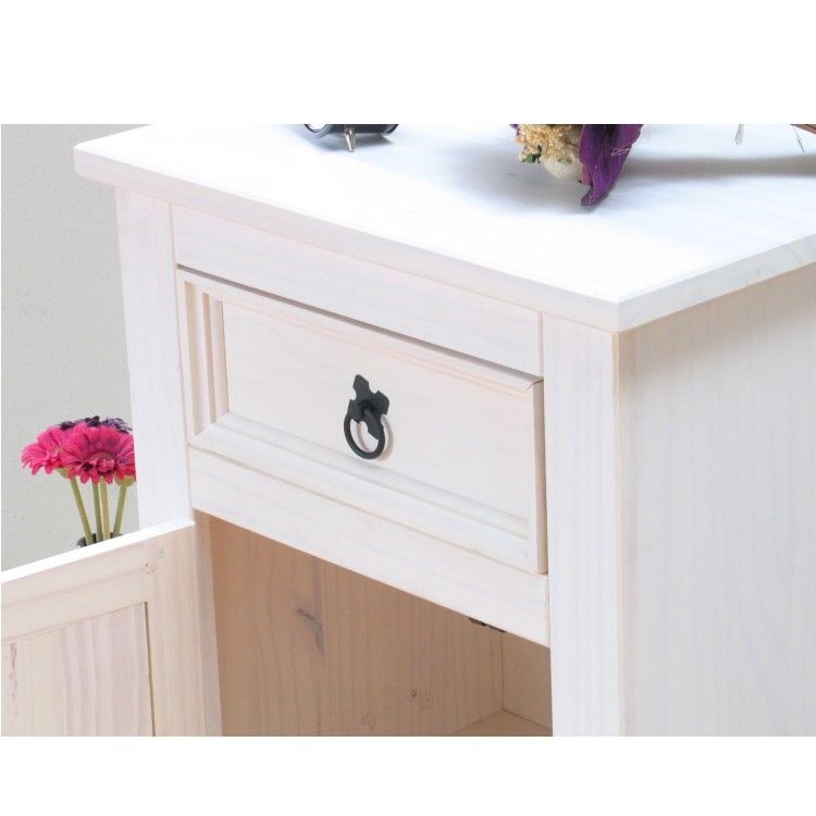 2x Nachtschrank New Mexiko Mexico Nachttisch Nachtkonsole Schrank weiß