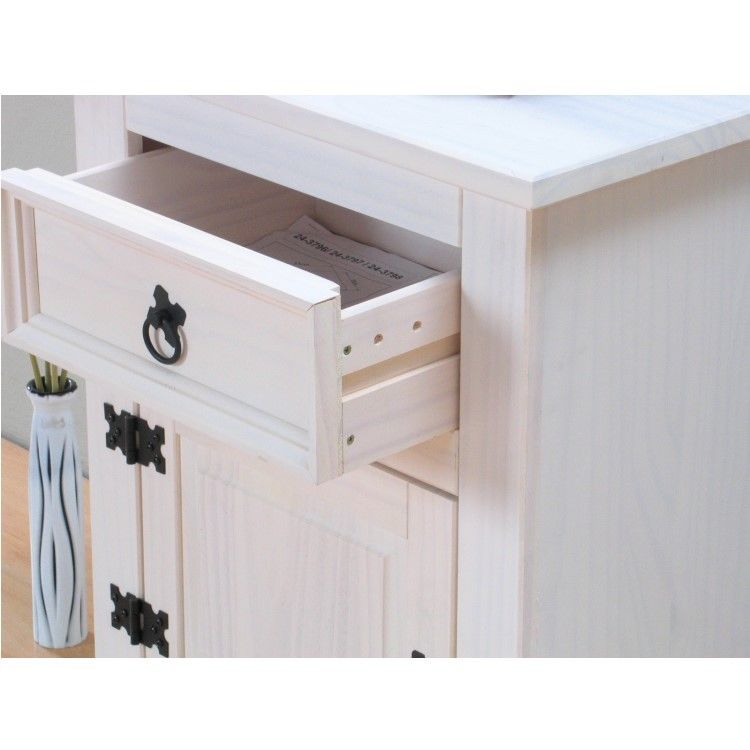2x Nachtschrank New Mexiko Mexico Nachttisch Nachtkonsole Schrank weiß