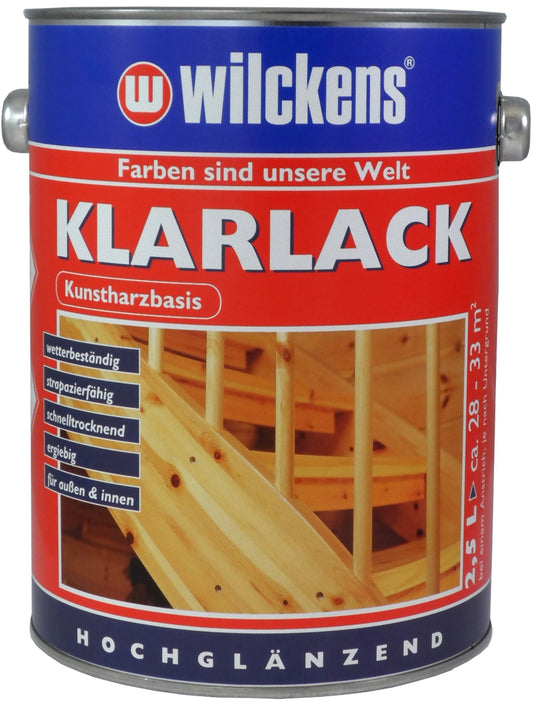Wilckens 2,5l Klarlack hochglanz farblos Holz Metall Lack Kunstharz