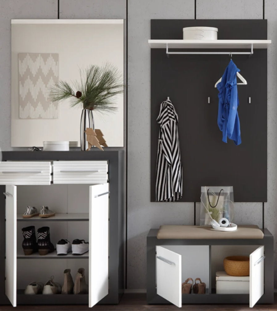 Hochglanz Schuhschrank Nala Schuhkommode Regal Flurkommode Schrank Kommode weiß