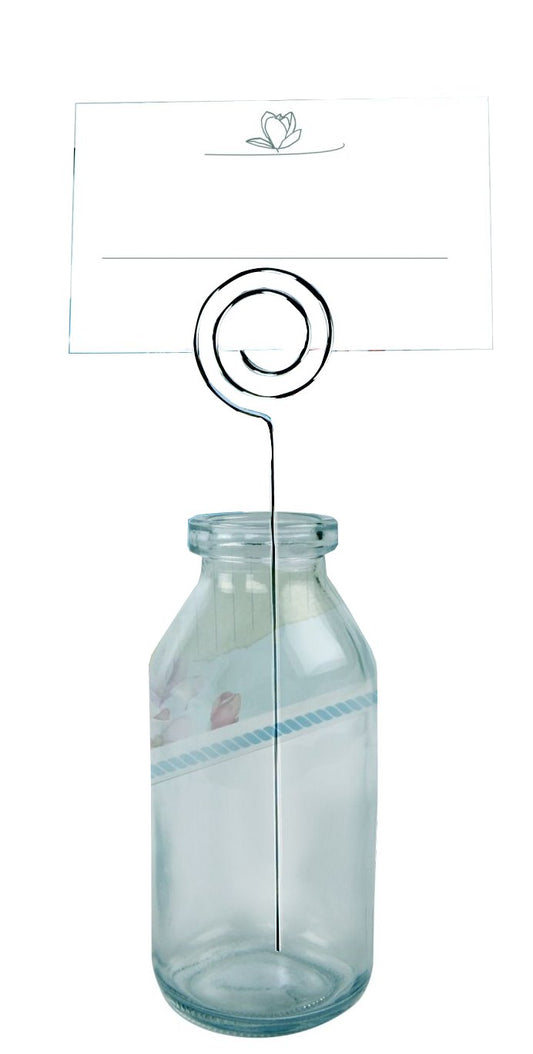 12x Glasflasche Platzkarte Kartenhalter Namensschild Tischkartenhalter Hochzeit
