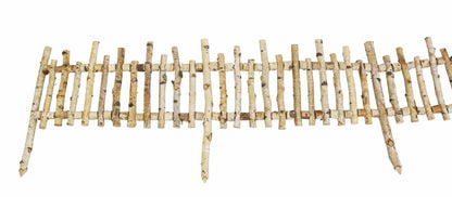 Holz Steckzaun 200x25cm Beeteinfassung Birke Beetabgrenzung Äste Garten Zaun