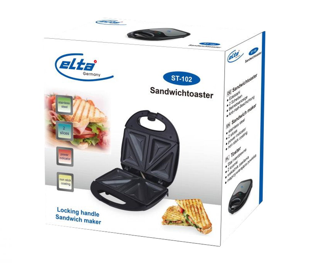 Elta Edelstahl Sandwichtoaster Sandwichmaker Sandwich Toaster Maker Grill 750 W