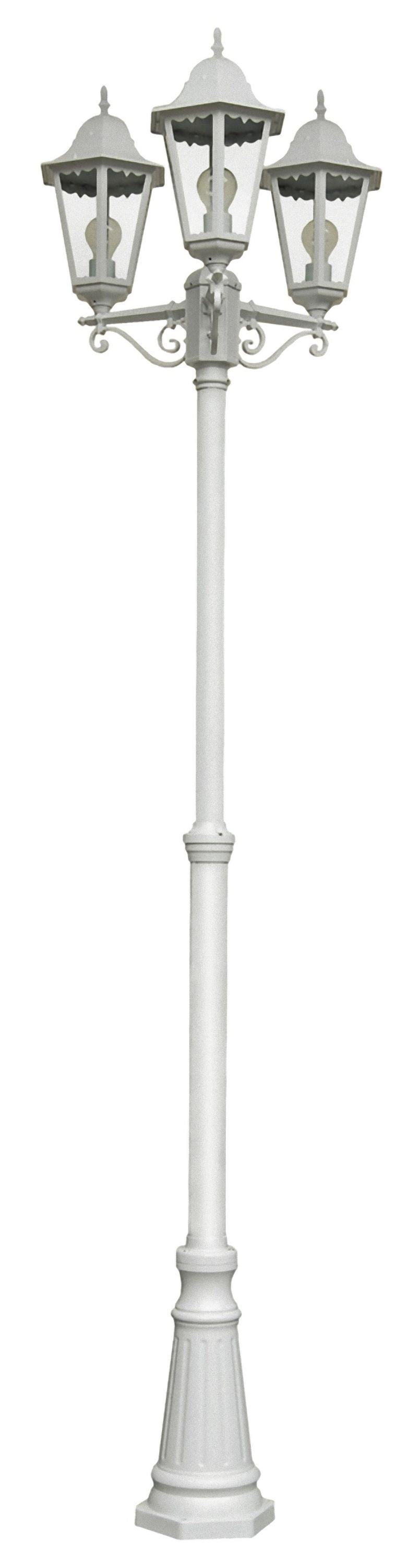 Aluminium Kandelaber Garten Laterne Aussenleuchte Stand Leuchte Lampe weiß