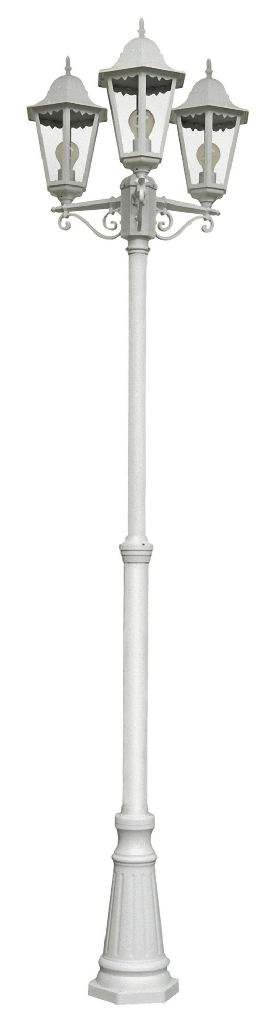 Aluminium Kandelaber Garten Laterne Aussenleuchte Stand Leuchte Lampe weiß