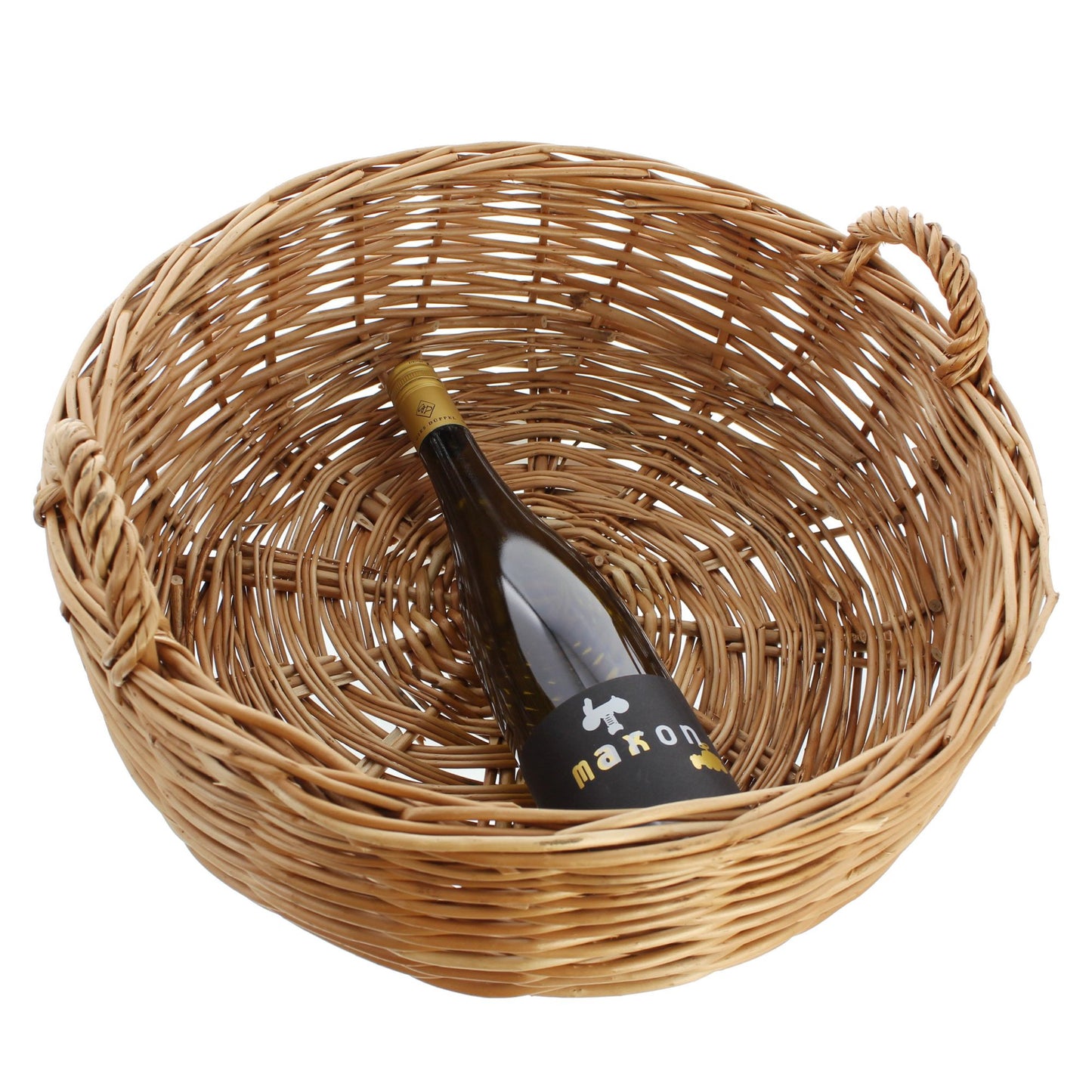 XL Weidenkorb Ø 47cm Schale Vollweide Deko Korb Brotkorb Obstschale Füllkorb