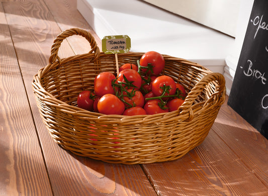 XL Weidenkorb Ø 47cm Schale Vollweide Deko Korb Brotkorb Obstschale Füllkorb