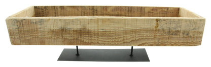 Deko Holzschale Rustikal 45cm Tisch Schale eckig Kerzenständer Shabby Dekoration