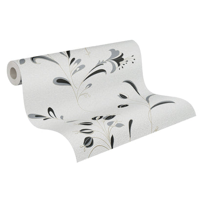 A.S. Création Blumen Schwarz 106742 Wandtapete Papiertapete Vinyl Rolle Tapete