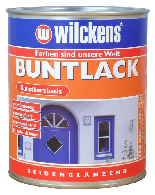 Wilckens 0,75l Buntlack seidenglänzend Enzianblau Holzlack Metall Lack Farblack