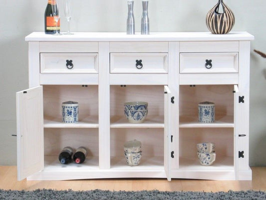 Sideboard "New Mexiko" Mexico 3+3 Anrichte Buffet Schrank Kommode weiß gewachst