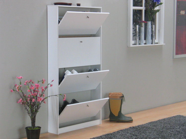 Schuhschrank Escape Schuhkipper Dielen Flur Schrank Schuhkipper Garderobe weiß