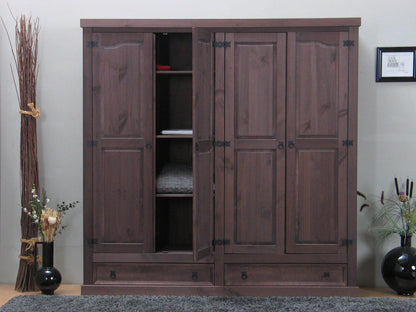 4tr Kleiderschrank New Mexiko Kiefer massiv Schlafzimmer Schrank Mexico kolonial