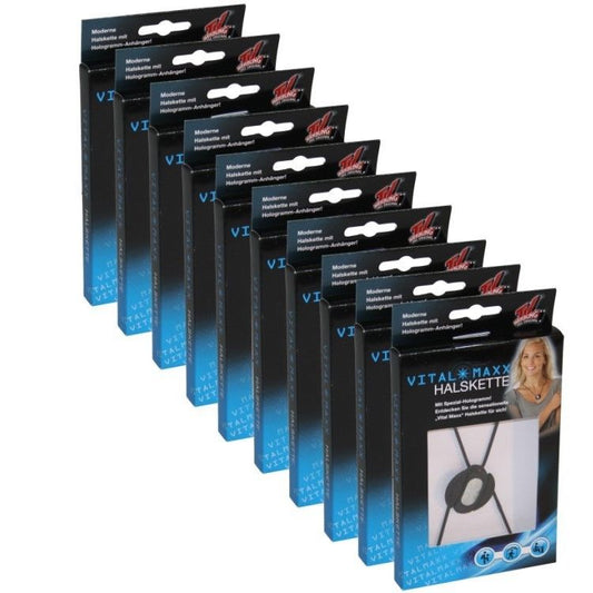 10x Energie Balance Hologramm Kette Halskette schwarz Silikonkette Wohlbefinden