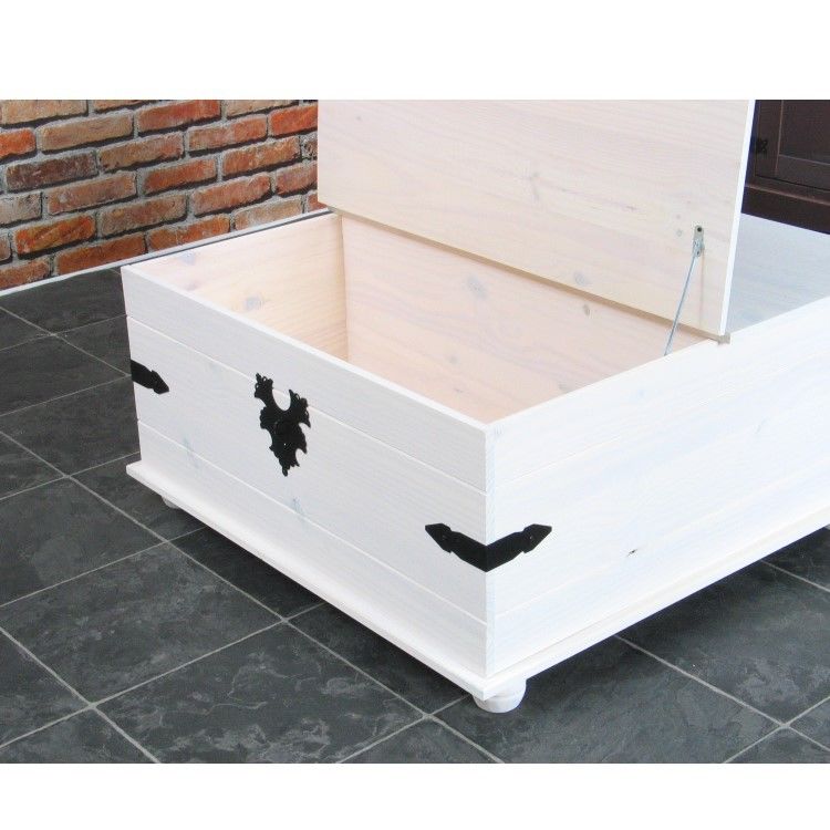 Kiefer Truhentisch NEW MEXICO Mexiko weiß massiv Couchtisch Truhe Holztruhe