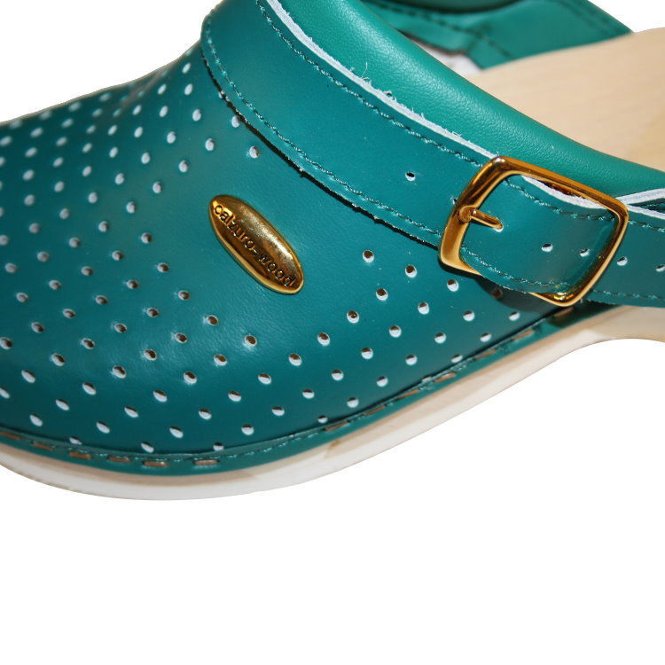 Calzuro Leder Holz Clogs Berufsschuhe Krankenhaus Praxis Schuhe Arbeitsschuhe