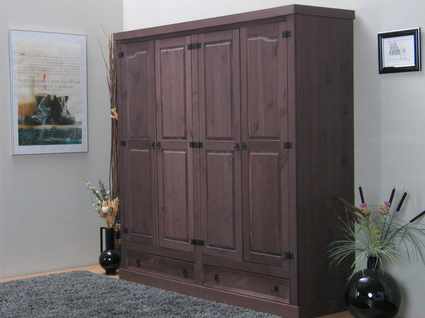 4tr Kleiderschrank New Mexiko Kiefer massiv Schlafzimmer Schrank Mexico kolonial