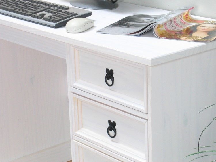 Schreibtisch New Mexiko Mexico Arbeitstisch Landhaus PC Computer Büro Tisch weiß
