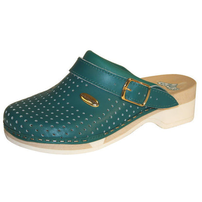 Calzuro Leder Holz Clogs Berufsschuhe Krankenhaus Praxis Schuhe Arbeitsschuhe