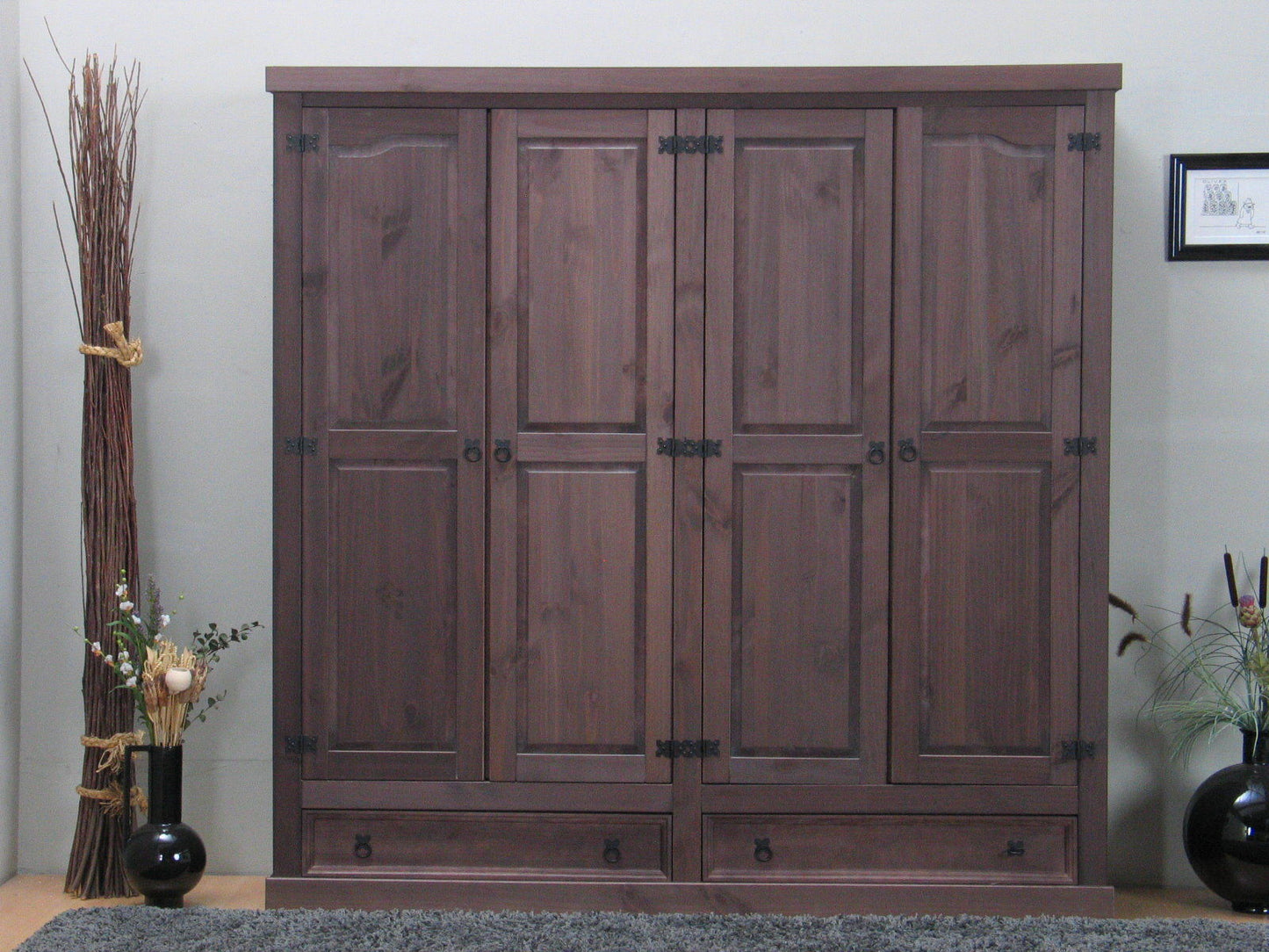 4tr Kleiderschrank New Mexiko Kiefer massiv Schlafzimmer Schrank Mexico kolonial