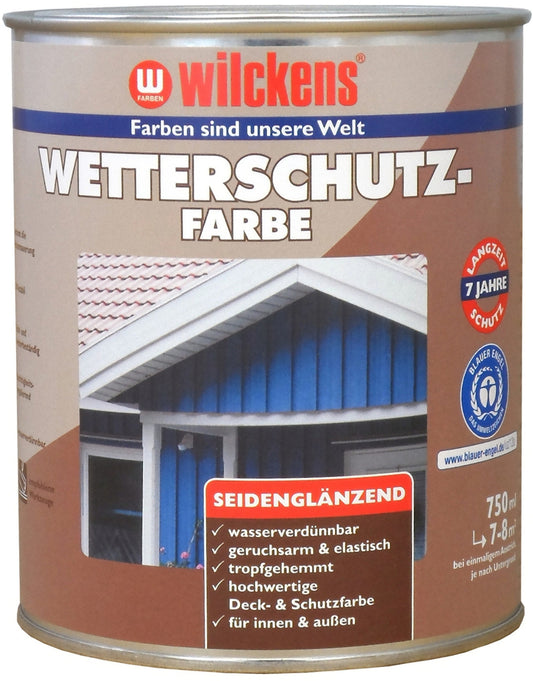 Wilckens 0,75l Wetterschutzfarbe Reinweiß Holzdeckfarbe Holzfarbe Anstrich