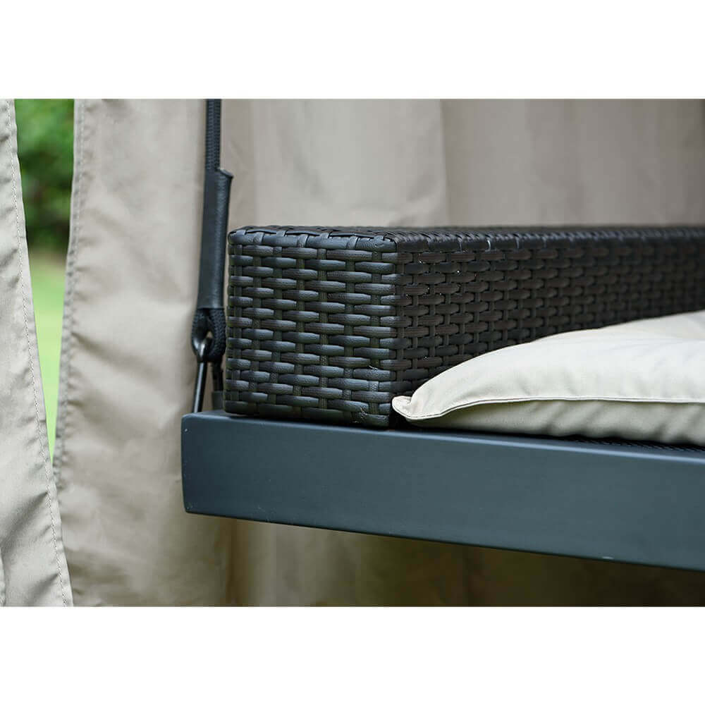 Pavillon Gartenliege Sonnenliege Relaxliege Lounge Sonnenbett Doppelliege grau