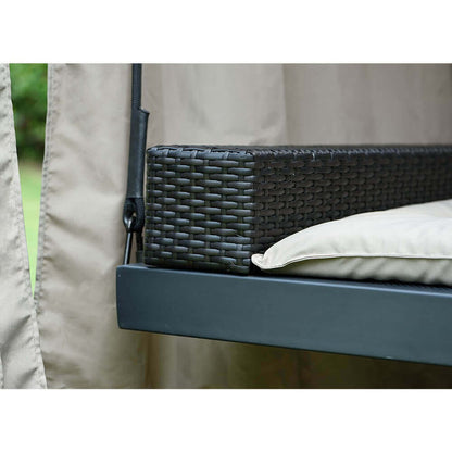 Pavillon Gartenliege Sonnenliege Relaxliege Lounge Sonnenbett Doppelliege grau