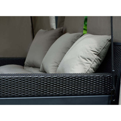 Pavillon Gartenliege Sonnenliege Relaxliege Lounge Sonnenbett Doppelliege grau