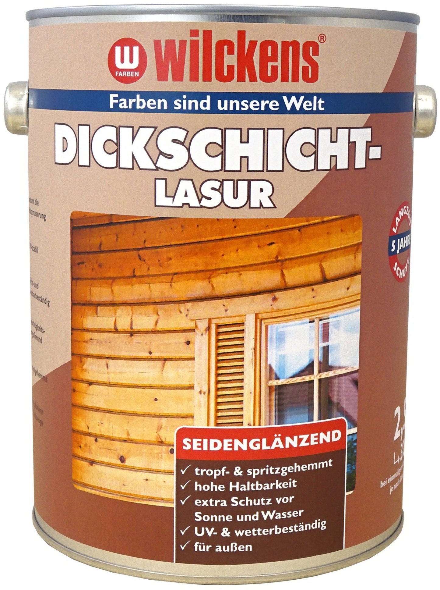 Wilckens 2,5l Dickschichtlasur Palisander seidenglanz Holzschutz Holz Lasur