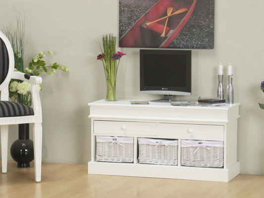TV Tisch Mia Fernsehtisch Fernsehschrank Hifi Möbel Unterschrank Kommode weiß