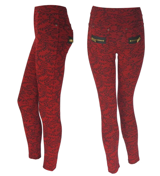 Damen Stretch Hose Stoffhose High Waist Röhre Skinny Leggings Treggings Jeggings