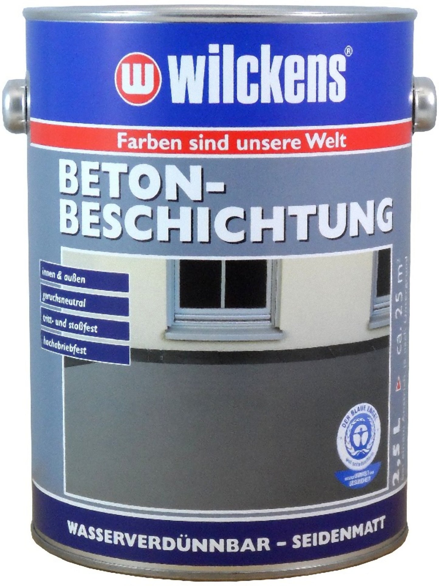 Wilckens 2,5l Betonbeschichtung Silbergrau Beton Boden Farbe Beschichtung