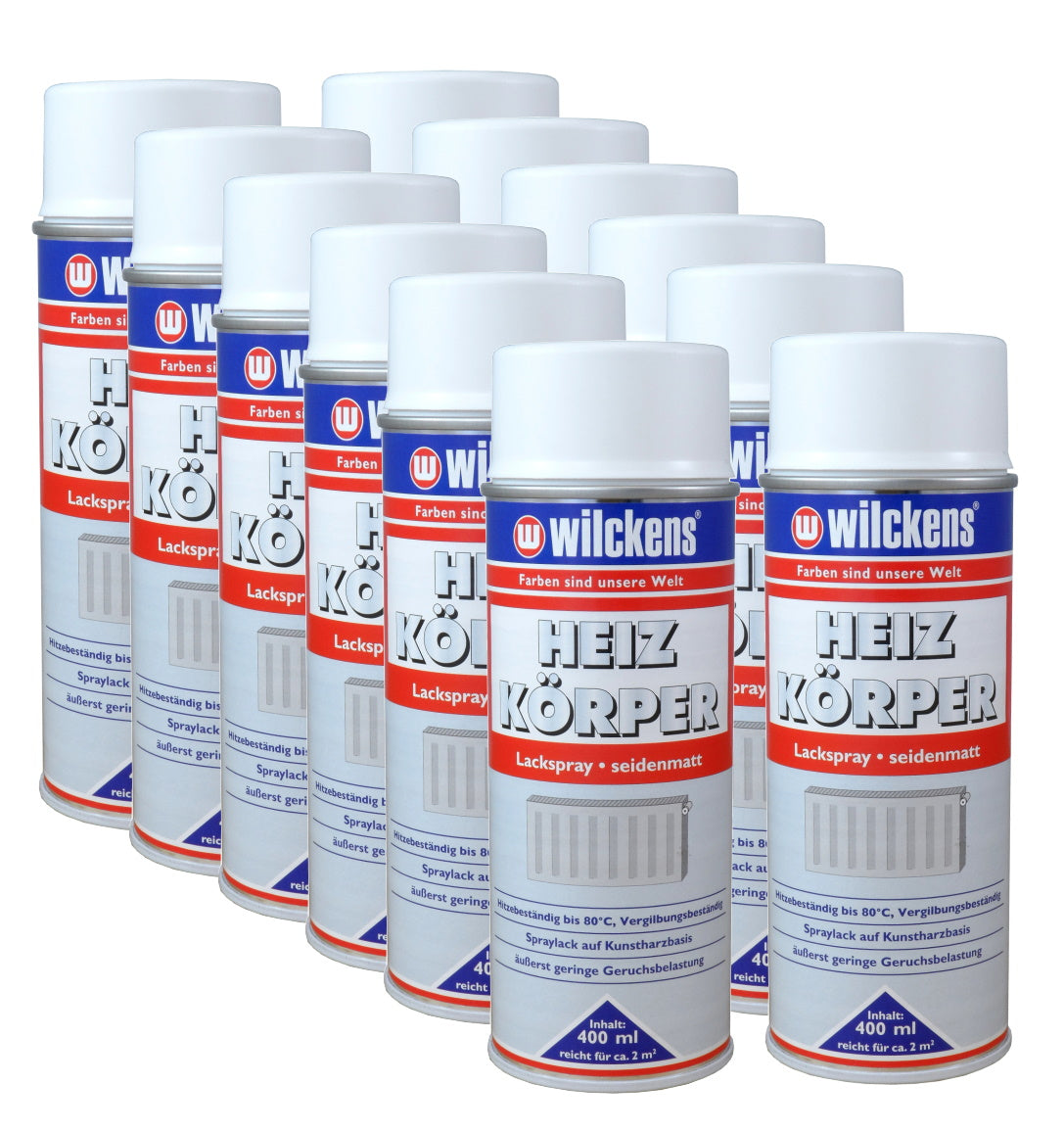 12x Heizkörperlackspray weiß seidenmatt 400ml Heizung Lackspray Spraydose