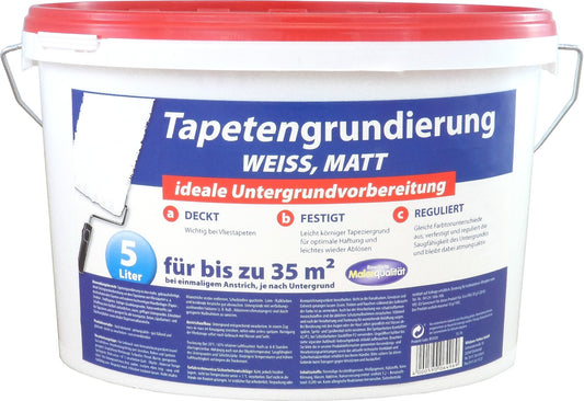 5l Tapetengrundierung matt Weiß Tapeten Grund Tapetengrund Grundierung Tapete