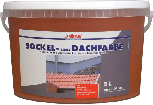 Wilckens 5l Sockel u. Dachfarbe Ziegelrot Sockelfarbe Außenfarbe Farbe Lack