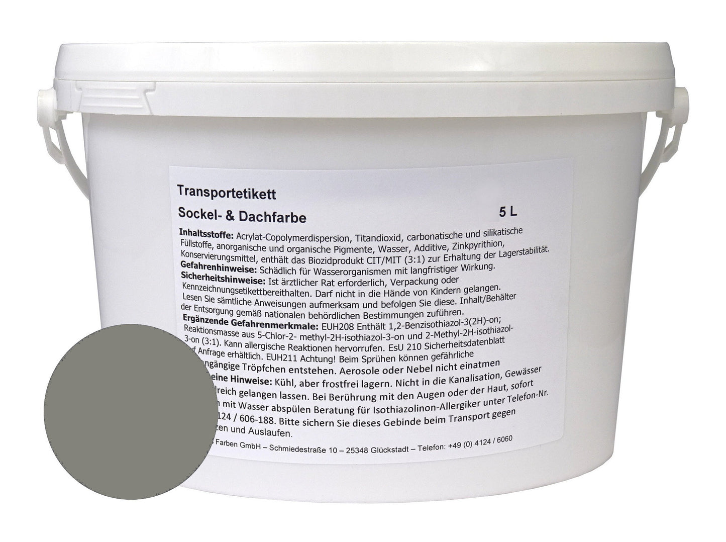 Wilckens 5l Sockel- Dachfarbe betongrau Sockelfarbe Außenfarbe Wandfarbe Farbe
