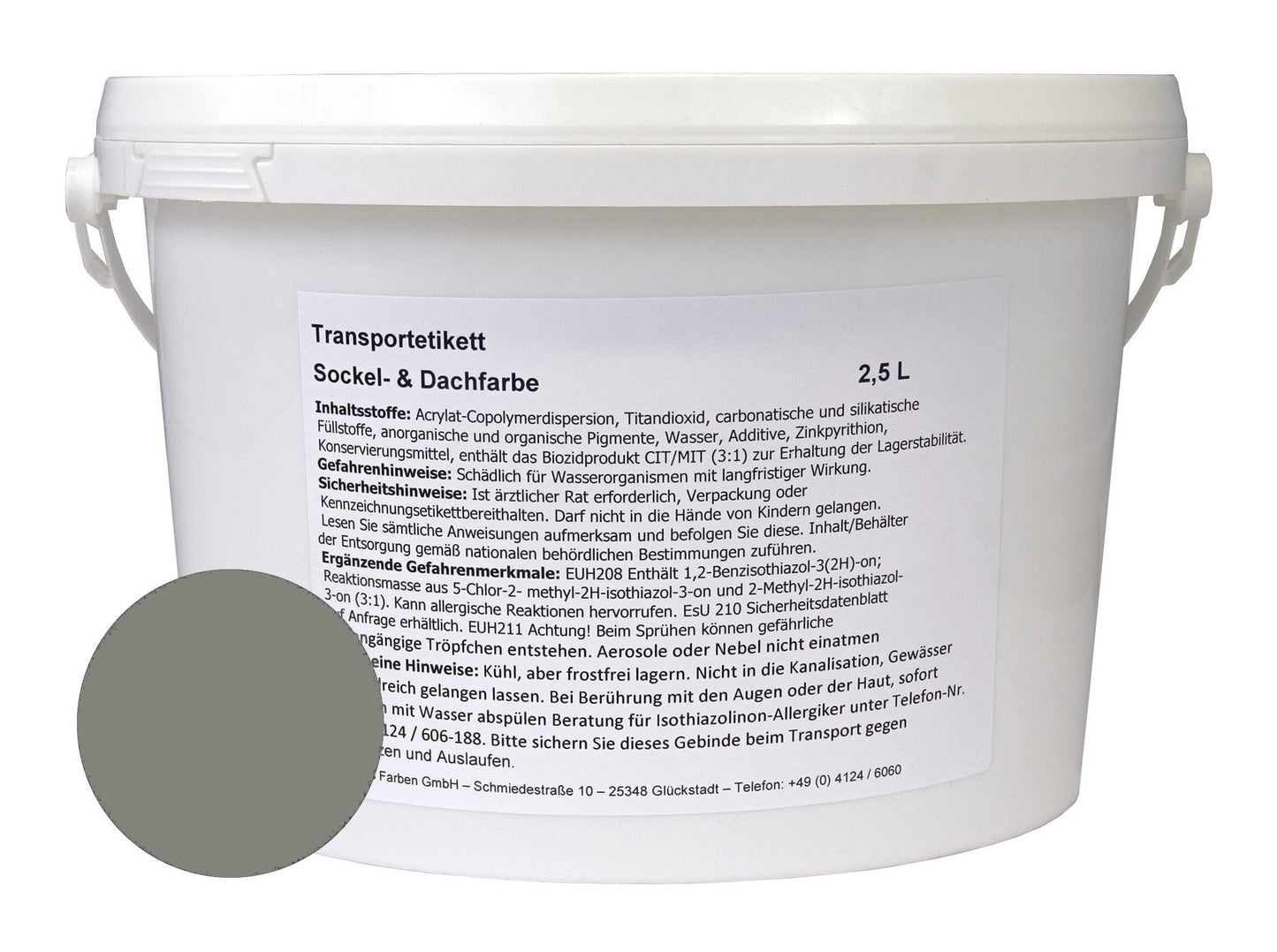 Wilckens 2,5l Sockel- Dachfarbe betongrau Sockelfarbe Außenfarbe Farbe Lack