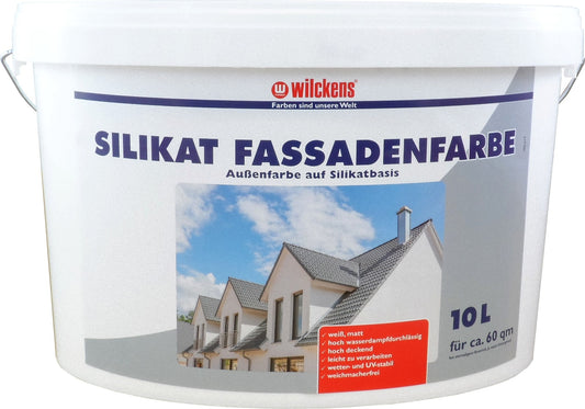 Wilckens Silikat Fassadenfarbe 10L Weiß Dispersionsfarbe Innenfarbe Außenfarbe