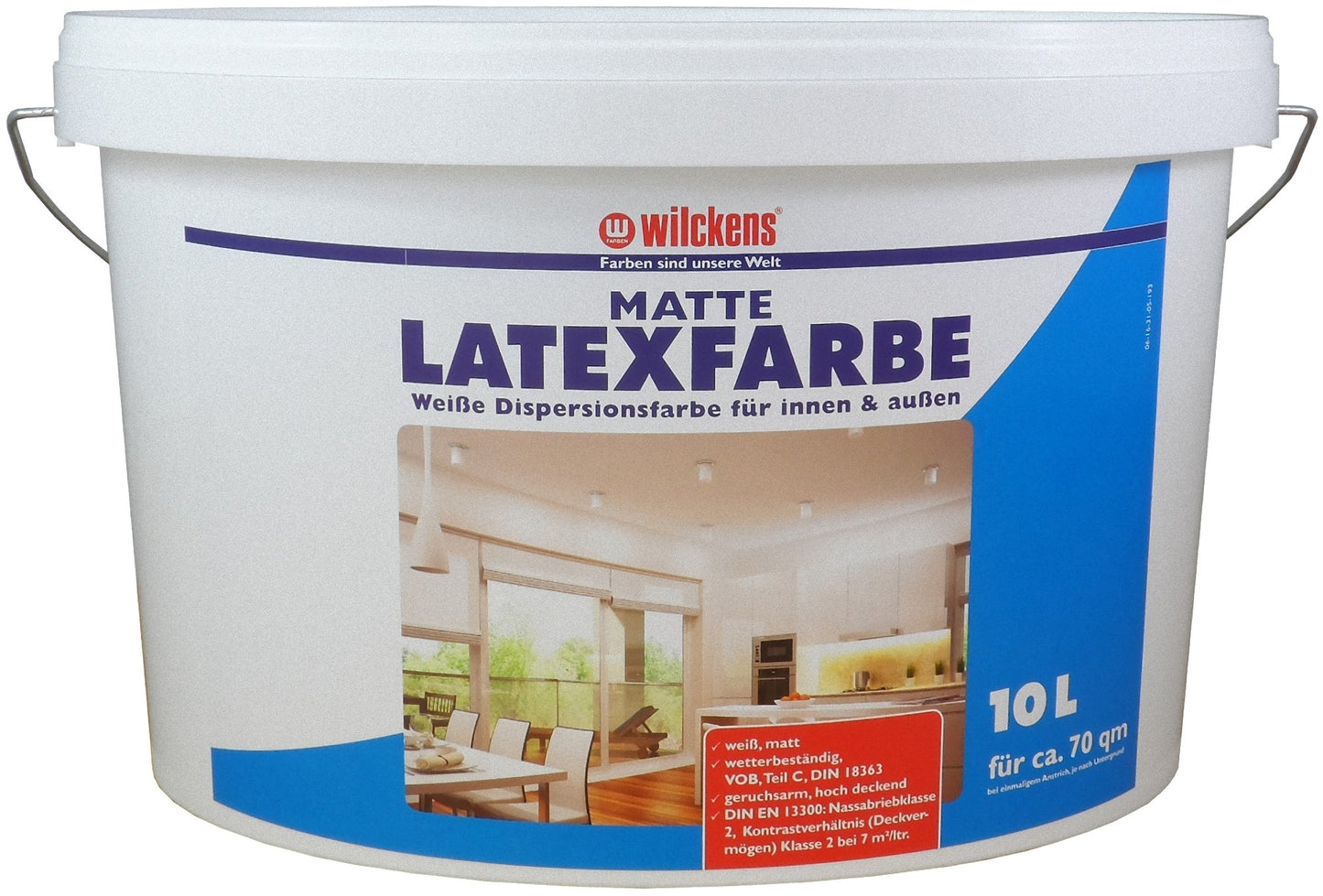 Wilckens Latexfarbe matt Weiß Wandfarbe Innenfarbe Außenfarbe Dispersionsfarbe