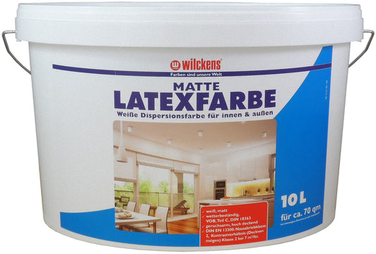 Wilckens Latexfarbe matt Weiß Wandfarbe Innenfarbe Außenfarbe Dispersionsfarbe