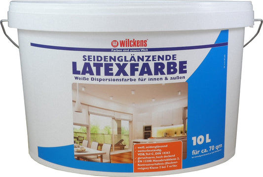 Wilckens Latexfarbe seidenglänzend Weiß Wandfarbe Innenfarbe Außenfarbe