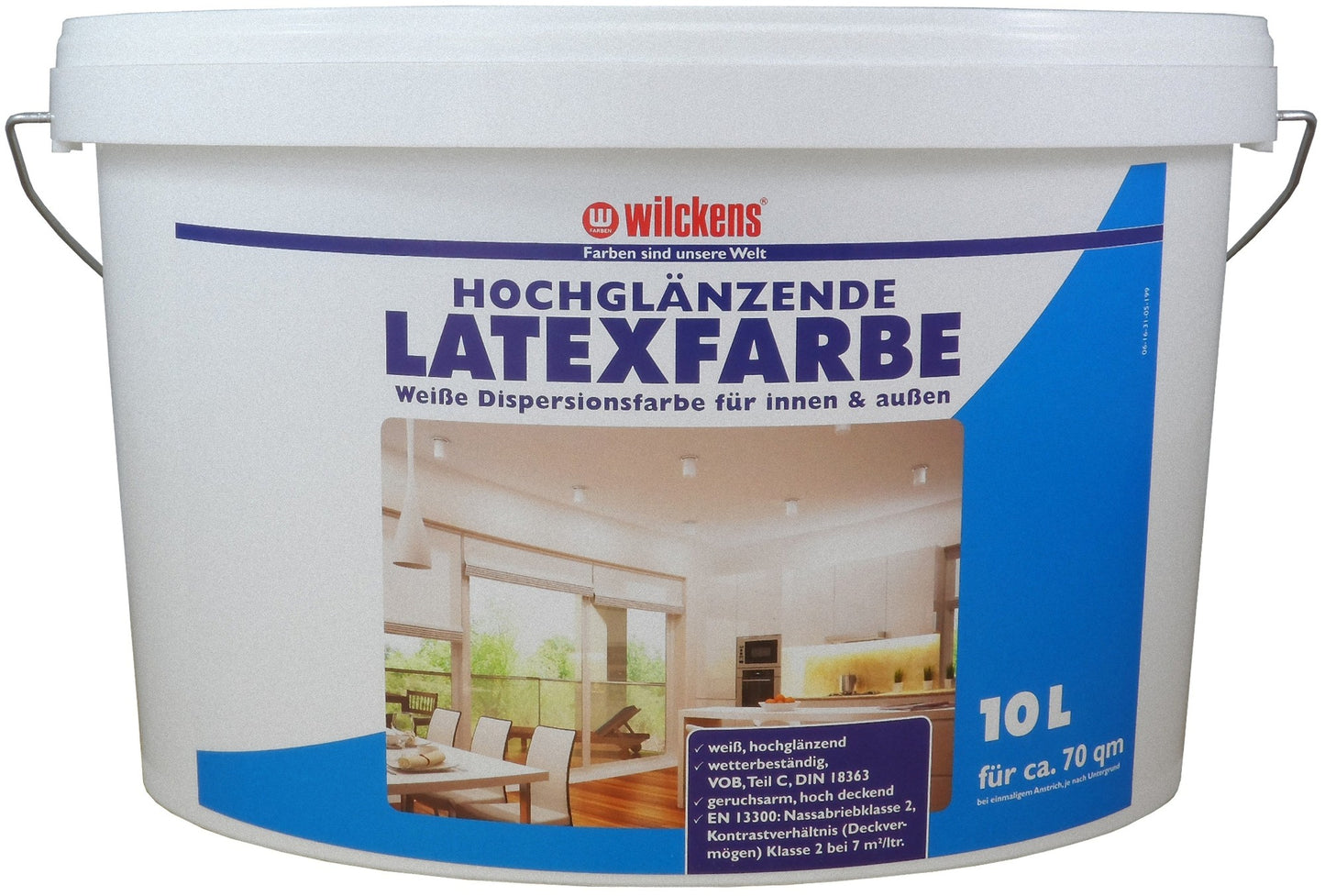 Wilckens Latexfarbe hochglänzend Weiß Wandfarbe Innenfarbe Außenfarbe