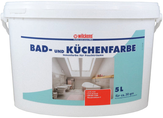 Wilckens 5l Bad- & Küchenfarbe Weiß Innenfarbe Badfarbe Schimmelschutz