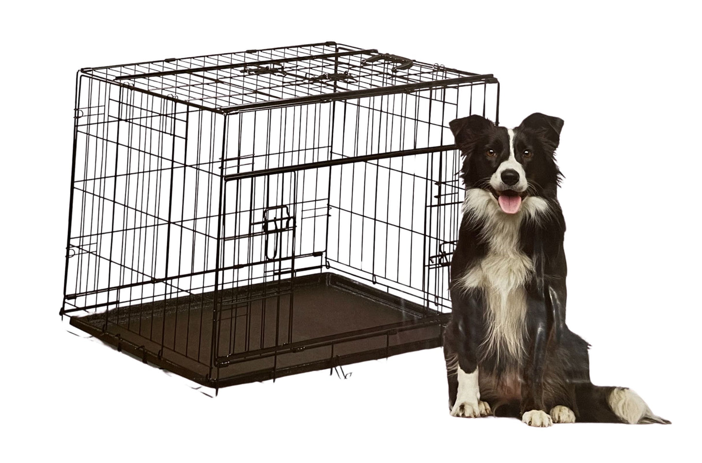 Hundekäfig 91cm Drahtkäfig Hund Transport Box Kleintier Käfig Gitterbox Haustier