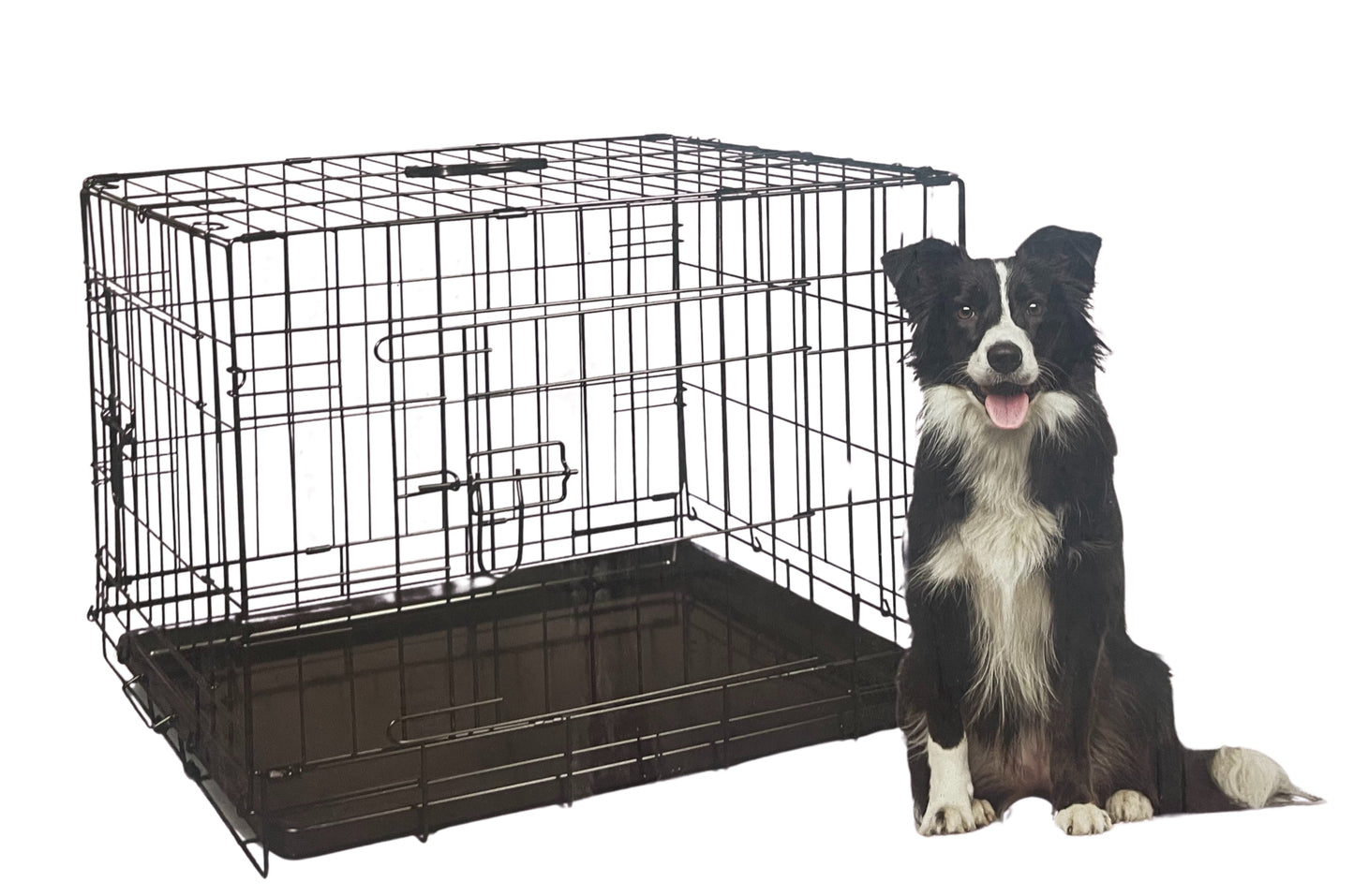 Hundekäfig 91cm Drahtkäfig Hund Transport Box Kleintier Käfig Gitterbox Haustier